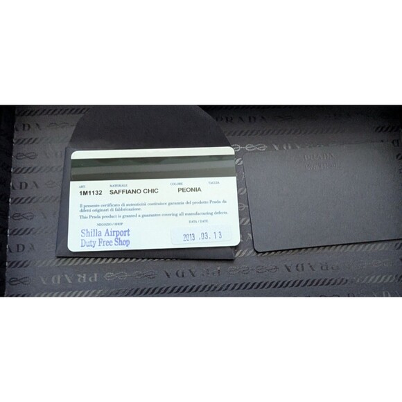 PRADA Ribbon Purse Peonia pink Safiano Women Wallet Box And Authentication Card - Picture 6 of 8
